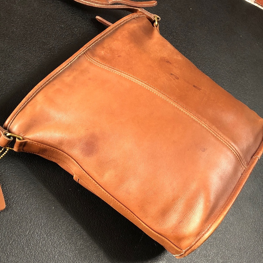 Vintage Coach Bleeker Feeder Bucket Bag British Tan Crossbody Shoulder - Picture 9 of 15